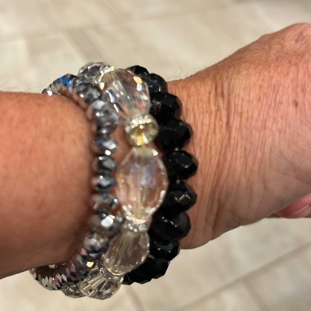 Trifecta of Bling Stretch Bracelets - Picture 2 of 6